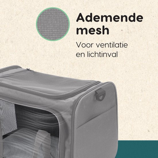 Volcan Travel Bag Cat - Panier de voyage - Sac de transport pour chats - Boîte de transport avec Top Loader - Panier de transport Light Grey