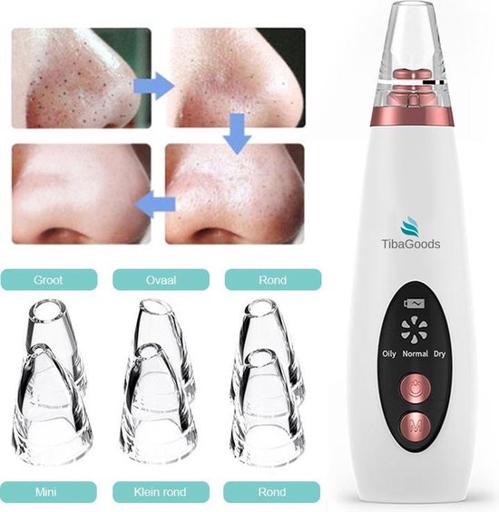 TibaGoods Premium Blackhead Remover I Pore Cleaner with 6 Attachments Remove blackheads | Acne | Comedone Spoons | Skin Care