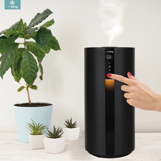 AirKing Humidificateur - Noir - Topfill - Hygromètre - Aroma