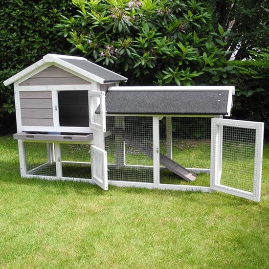 Clapier Kerbl Avoriaz - Blanc/Marron - 147 x 53 x 85 cm