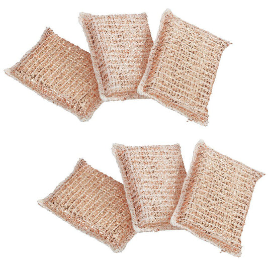 Lot de 6 éponges en cuivre Wenko - Nettoyant puissant - 110 x 70 x 30 mm - Couleur cuivre