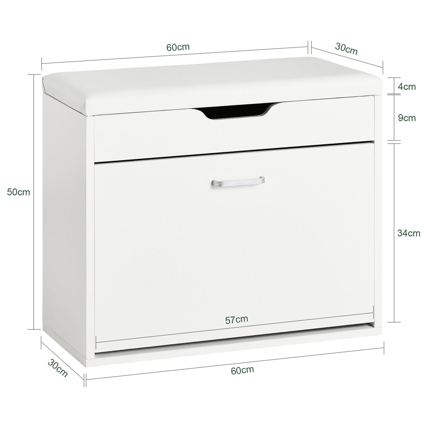 Meuble de rangement pour chaussures - SoBuy - Avec siège et tiroir de rangement - 60 x 30 50 cm - Blanc
