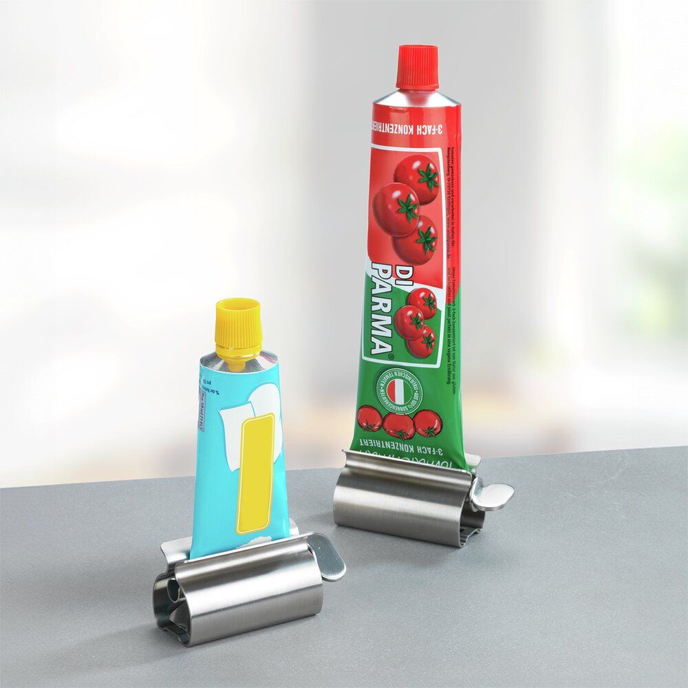 Lot de 3 pinces à tubes Wenko - Acier inoxydable - 8,3 x 3,9 x 3,5 cm