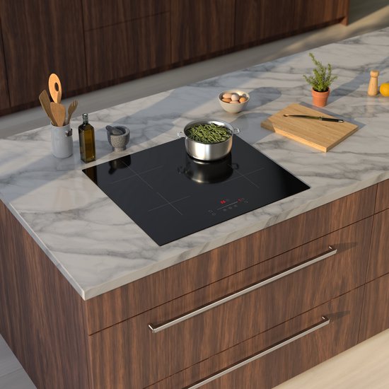 Inventum IKI6008 - Plaque de cuisson à induction encastrable - 60 cm - 4 zones de cuisson - plug and play monophasé - Rimless - Noir
