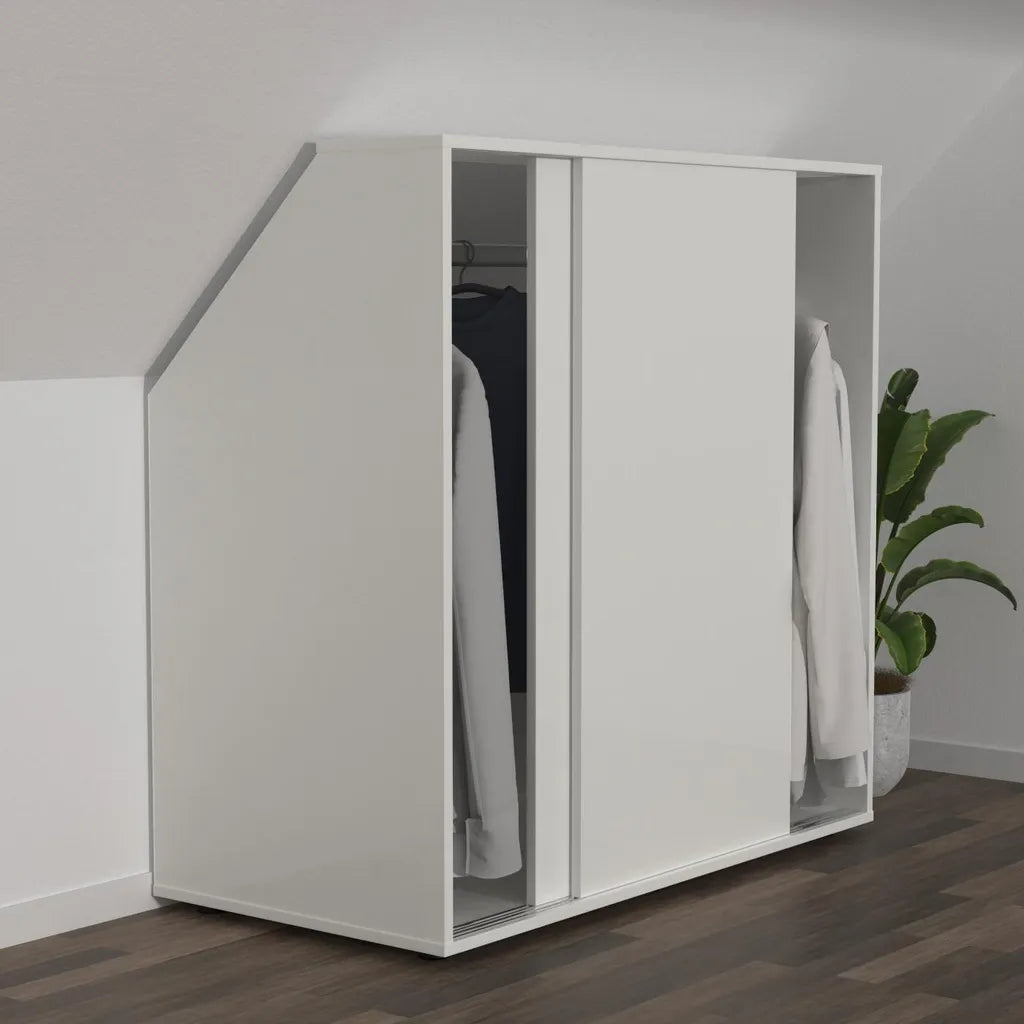 Armoire à portes coulissantes Coast avec tringle à vêtements - 100 x 50 x 100 cm - Blanc