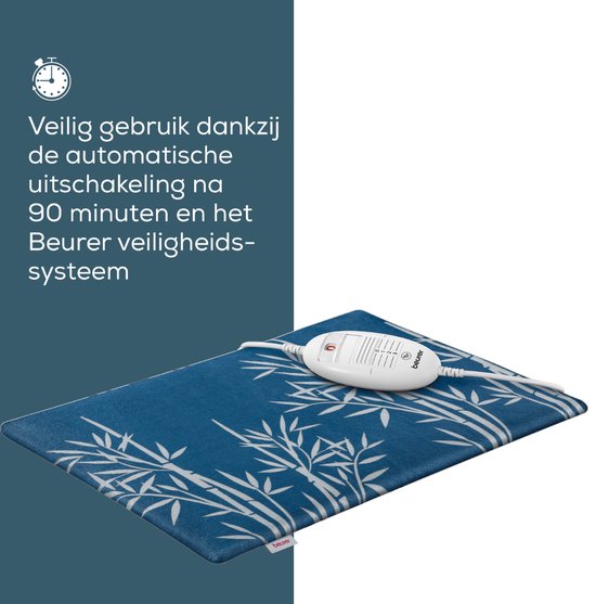 Coussin chauffant électrique Beurer HK 35 Cosy – 40 × 30 cm – 3 niveaux de chaleur – polaire douce – arrêt automatique – système de sécurité BSS – lavable en machine – garantie de 3 ans