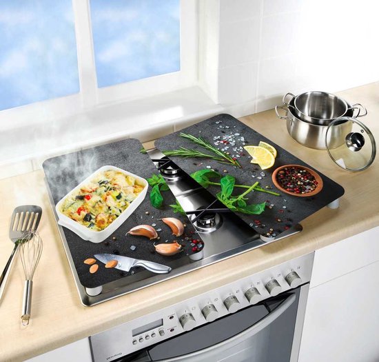 WENKO : plaques de protection en verre pour cuisinières - lot de 2 HERBS
