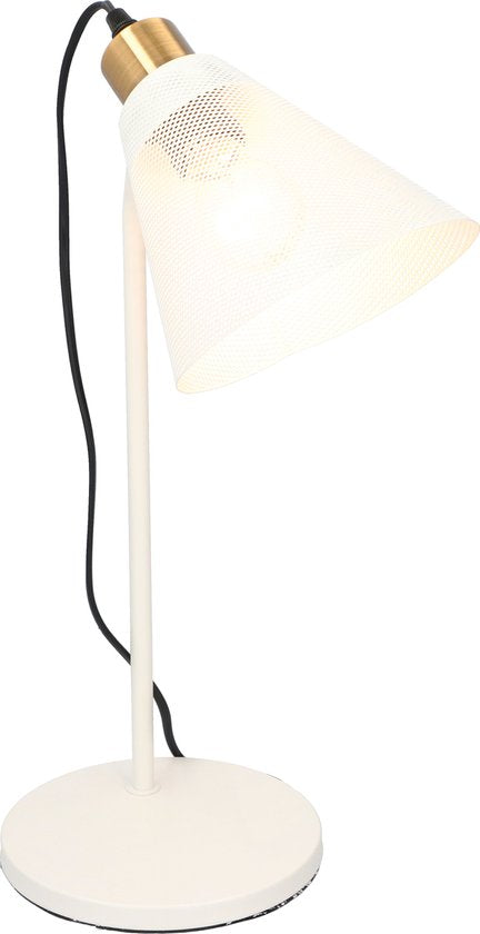 Lampe de table Grundig de luxe - Raccord E27 - 30cm - Blanc - Avec interrupteur marche/arrêt - Un éclairage élégant pour votre intérieur