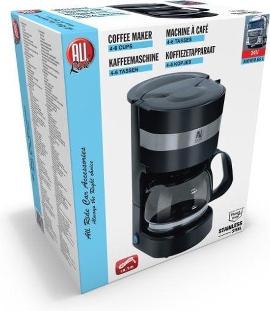 Cafetière All Ride 24V - Voiture et camion - Café filtre - Fonction maintien au chaud - Noir