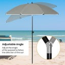 ESITURO PARAPLUIE DE JARDIN ROND GRIS TERRASSE BALCON PLAGE PROTECTION UV Ø 135