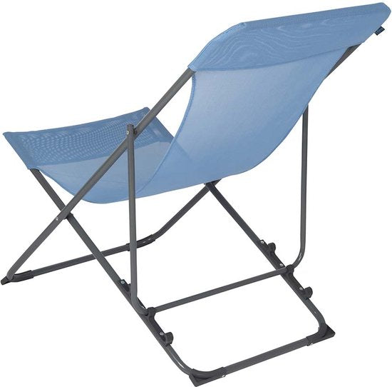 Bo-Camp - Chaise de plage - Penco - 3 positions - Acier - Bleu
