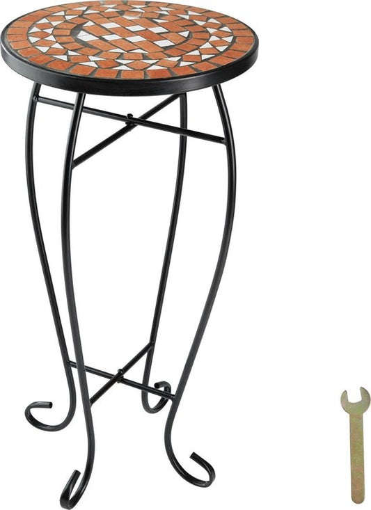 TecTake - Table de balcon, tabouret de fleurs, mosaïque - 402768
