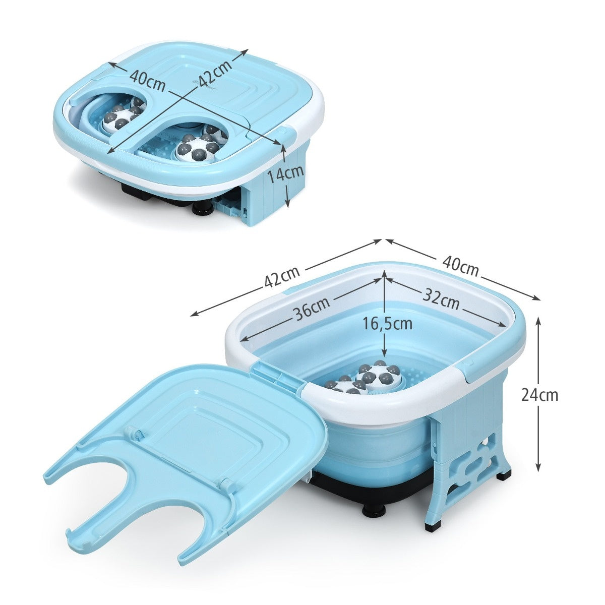 Bain de pieds massant Coast pliable avec télécommande bain de pieds balnéo 42 x 40 x 24 cm bleu