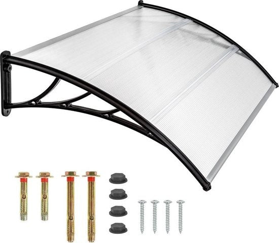 tectake® - auvent de porte - auvent de porte d'abri - polycarbonate - largeur 150 cm - 401265