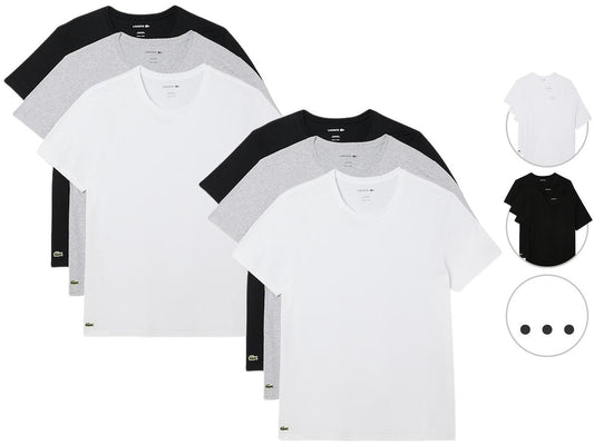 T-shirt Lacoste Basic - Lot de 3 - taille XXL - Blanc/Argent-Noir Chine