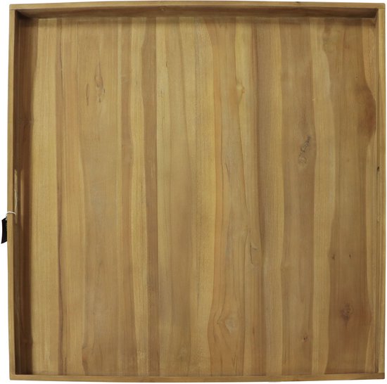 Plateau AXI Bayu en teck – 80 x 80 x 5 cm – Plateau carré – En teck – Pour les verres et la décoration de table – Pour l'intérieur et l'extérieur