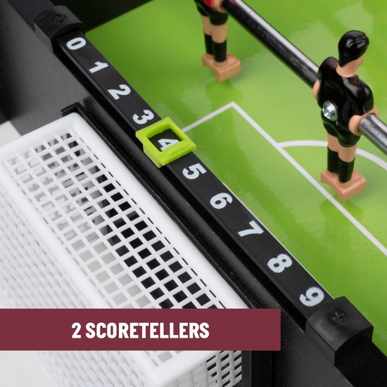 Umbro Table Soccer - Modèle de table - avec 12 joueurs - 2 mini ballons de football inclus - Jeu de football de table - Noir