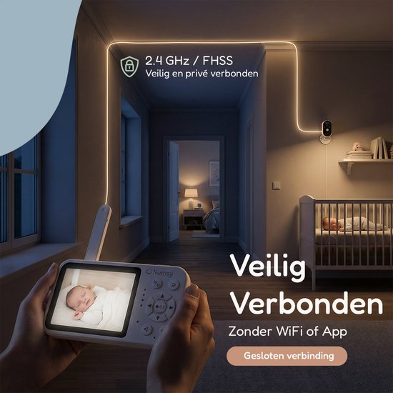 Numsy One Baby Monitor avec caméra - écran 2.8 - vision nocturne - VOX/ECO - fonction Talk-back
