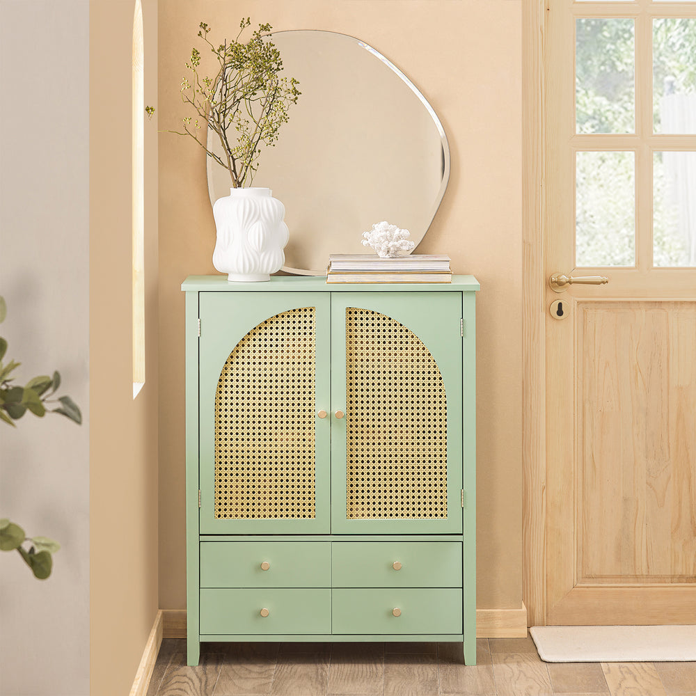 Meuble de rangement - SoBuy® - Meuble à chaussures - 4 tiroirs et 2 portes -