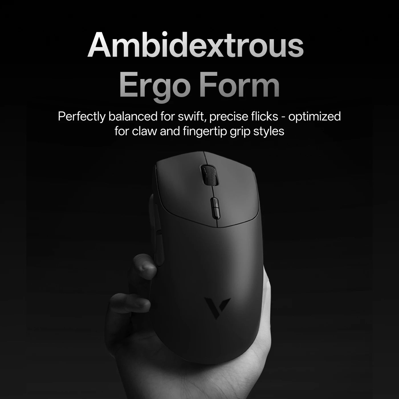 Souris de jeu sans fil Rapoo VT7 - Fréquence de sondage de 8 000 Hz - 26 000 DPI - Poids plume de 53 g - Noire