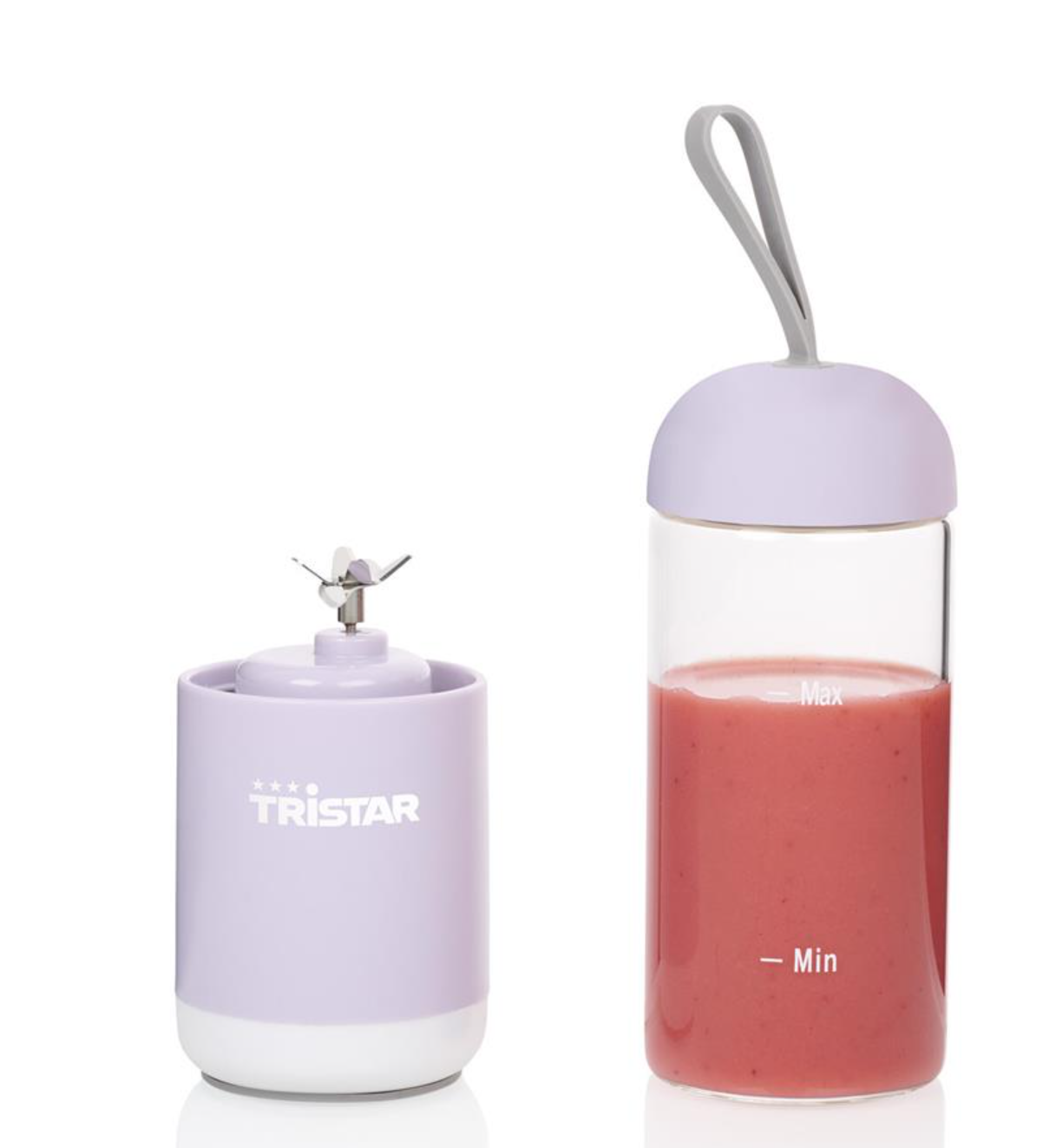 Mini-mixeur Tristar PD-4981L To Go - Sans fil - Bol en verre de 280 ml - Violet