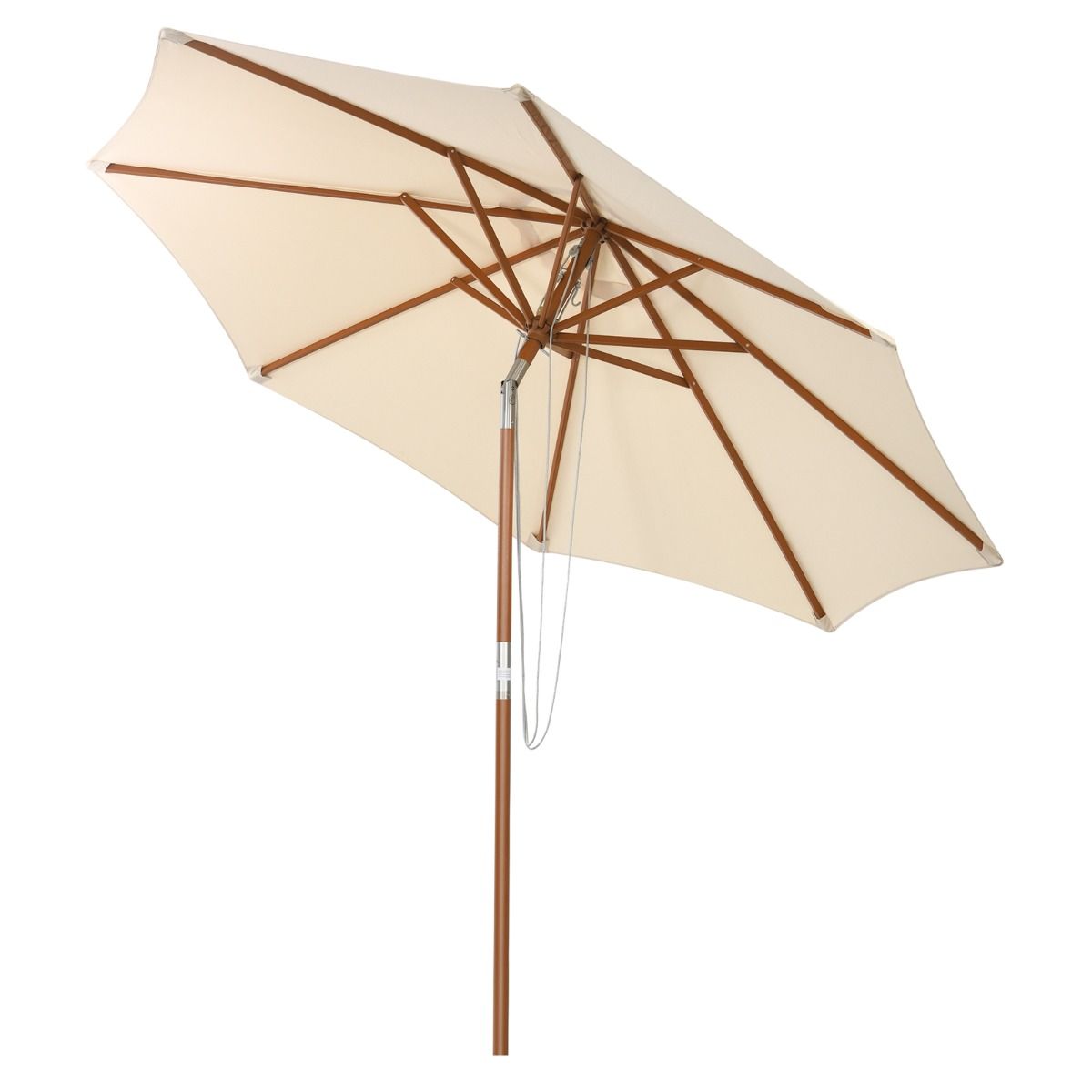 Parasol Coast avec 8 poteaux inclinables - Beige - 300 cm