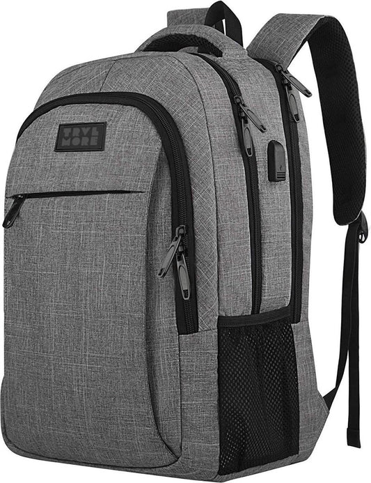 TRVLMORE Sac à dos - 28L - 15.6 inch - Sac à dos pour ordinateur portable - Sac d'école - Unisexe - Gris anti-éclaboussures