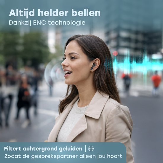 Écouteurs sans fil Audyn - Écouteurs sans fil - Réduction de bruit ANC+ENC - Bluetooth - Intra-auriculaires - Noir - FlowTune Pro