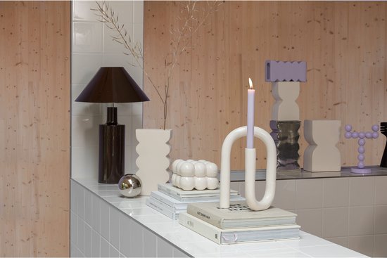 Vase Zuiver Curves L Shiny Beige