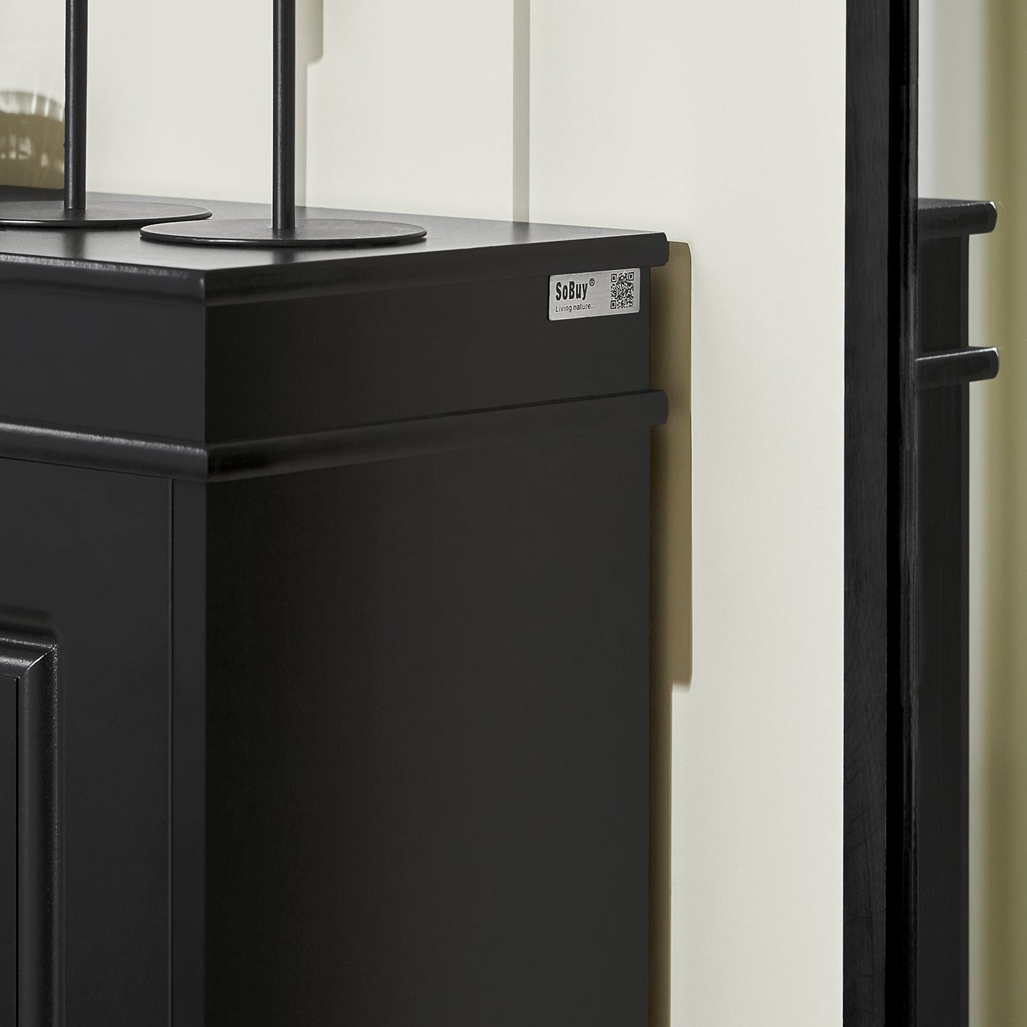 SoBuy Meuble à chaussures avec 3 tiroirs - Étroit - MDF - Max. 45 kg - 53 x 24 x 117 cm - Noir