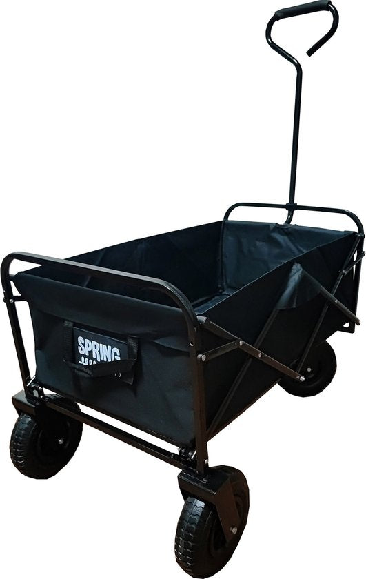 Chariot de jardin à pneus gonflables - Pliable - Noir 100 kg