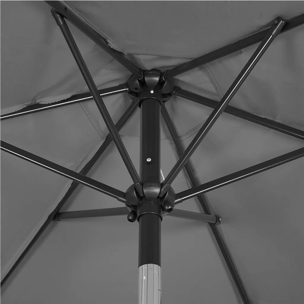 Parasol Yaheetech Ø 230 cm - Gris - Parasol de jardin inclinable avec système de balancier et aération anti-vent