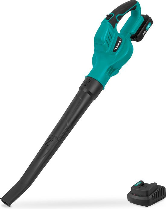 VONROC Accu Leaf Blower 20V - Vitesse d'air 180 km/h - Volume d'air 5m3/min - Batterie 2.0Ah et chargeur rapide inclus