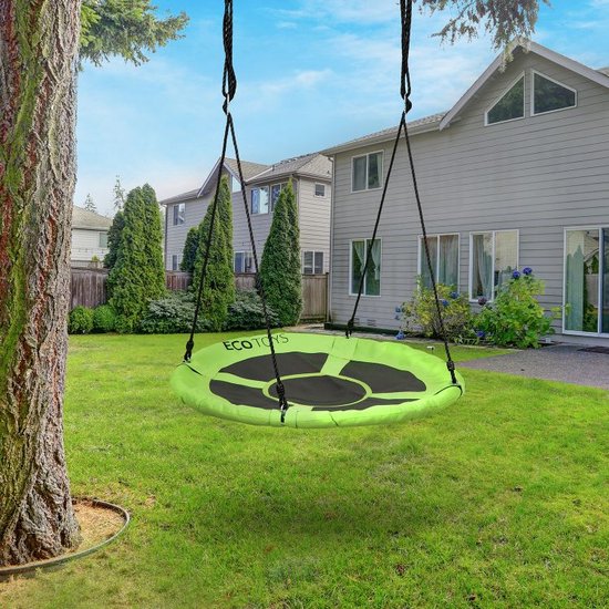 Balançoire à litière Jouet d'extérieur 100 cm vert - Balançoire pendulaire - Balançoire nid - Balançoire ronde - Nid de brebis - Charge 100 kg - Pour enfants et adultes