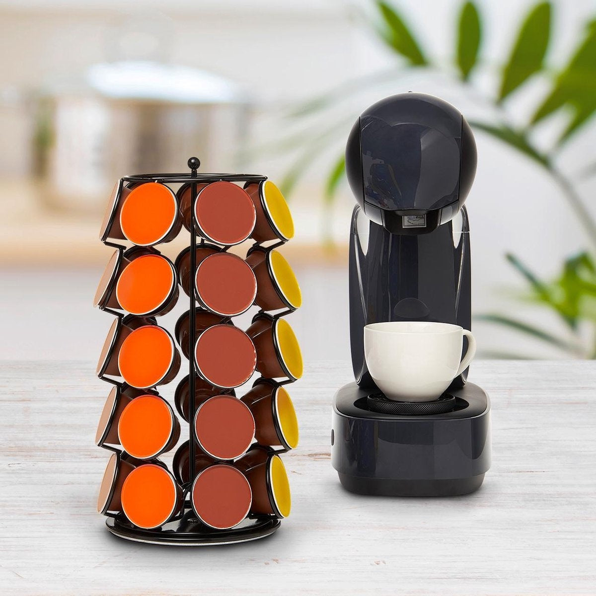 KitchenBrothers Porte-capsules - Dolce Gusto - 35 tasses - Pivotant - Noir