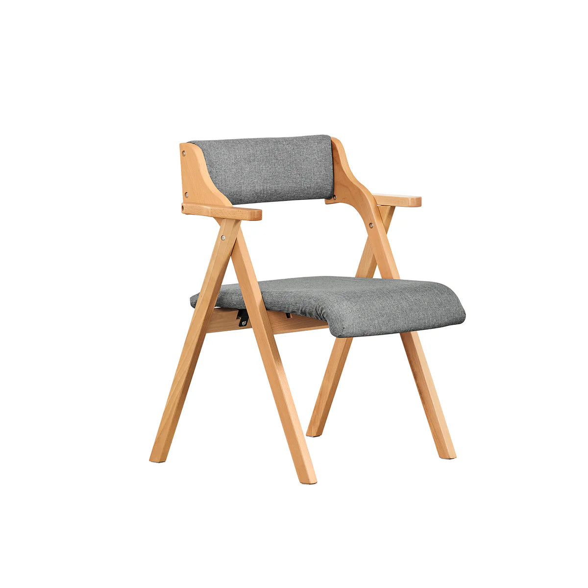 SoBuy FST98-HG Chaise de salle à manger pliable en bois avec coussin - Chaise pliable en hêtre massif - Gris