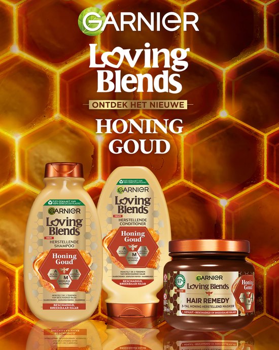 Garnier Loving Blends Miel Doré Après-shampoing réparateur, lot économique - Cheveux abîmés et fragiles - 6 x 250 ml