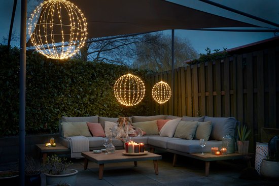 Luca Lighting Christmas Light Ball with Classic White LED Lights - Ø60 cm - Silver