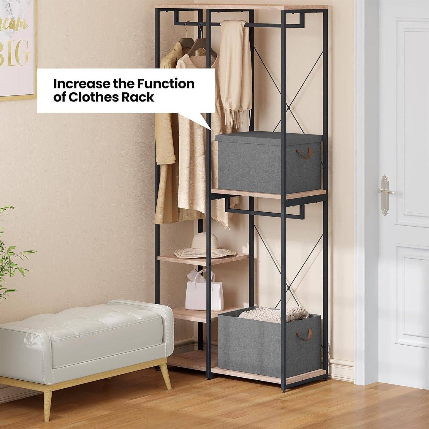 WOLTU Boîte de rangement avec couvercle, lot de 3, pliable, grise, 48 x 36 x 30 cm, ABB04gbn-3