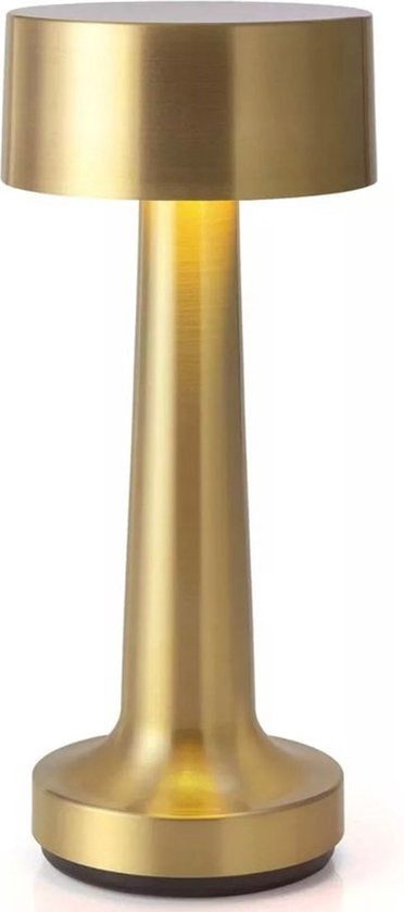 Goliving Lampe à poser Rechargeable - Sans fil et dimmable - Lampe tactile moderne - Lampe de nuit pour chambre à coucher - 21 cm - Or