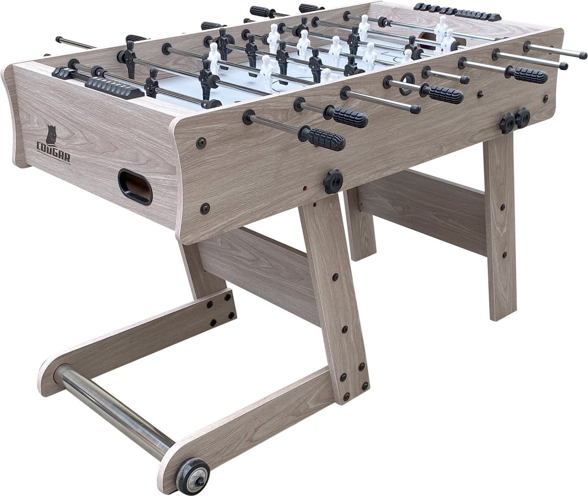 Cougar Scorpion Kick Football Table Pliable Chêne - 122 x 61 x 80 cm - Ballons inclus