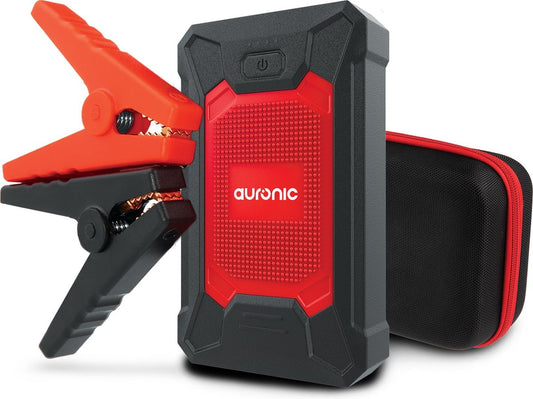 Auronic 12V Jumpstarter for Car 600A / 7,200 mAh 4-in-1 Starter Aid Incl. bag - Red/Black