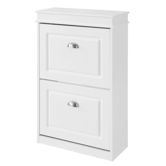 SoBuy FSR78-W Armoire à chaussures avec 2 volets Rack à chaussures Basculeur de chaussures Schuhkipper