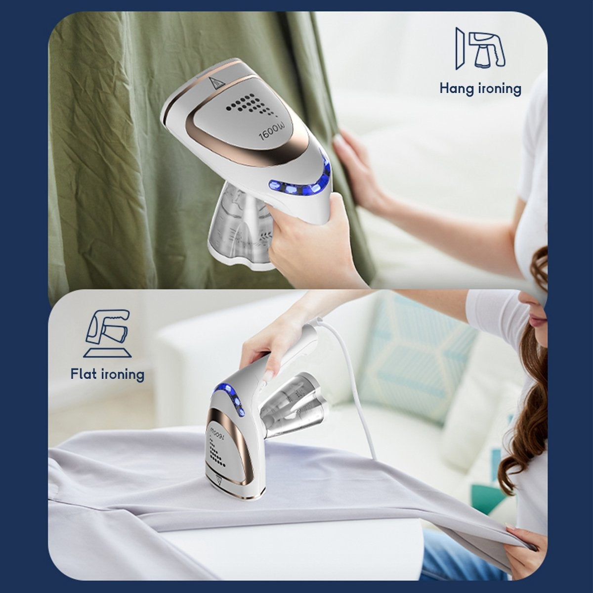 Fuegobird Défroisseur et nettoyeur de vêtements - Petit défroisseur portable pour la maison et les voyages - Alimentation en eau pour les bouteilles d'eau de grande capacité - Défroisseur pour vêtements/textiles/tissus