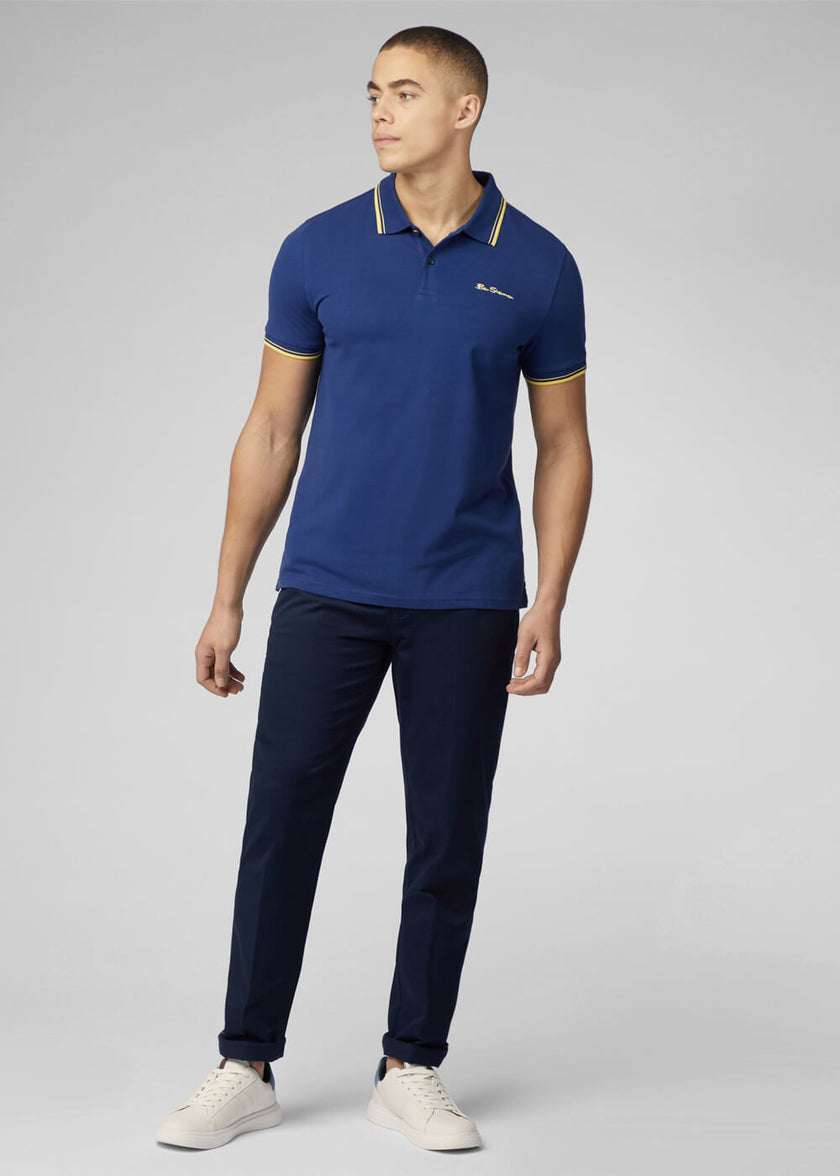 Polo Signature Ben Sherman - Homme - Casual & Stylish - Denim bleu foncé - Taille S