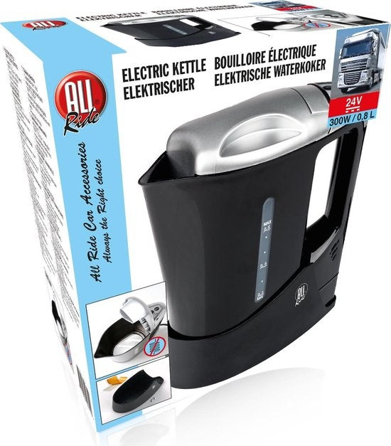 All Ride Water Boiler 24V - 0.8L - Chauffe-eau de voyage - pour camion, voiture, bateau et caravane - Protection thermique - Arrêt automatique - Noir