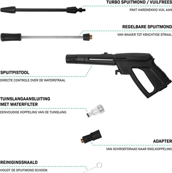 VONROC Nettoyeur haute pression V24-1 - 2400W - 180 bar - 10m de tuyau premium et accessoires inclus