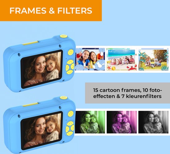 Denver Kids' Camera Full HD - Flip Lens for Selfies - 40MP - Appareil photo numérique pour enfants - Photo et vidéo - Jeux - KCA1351 - Bleu