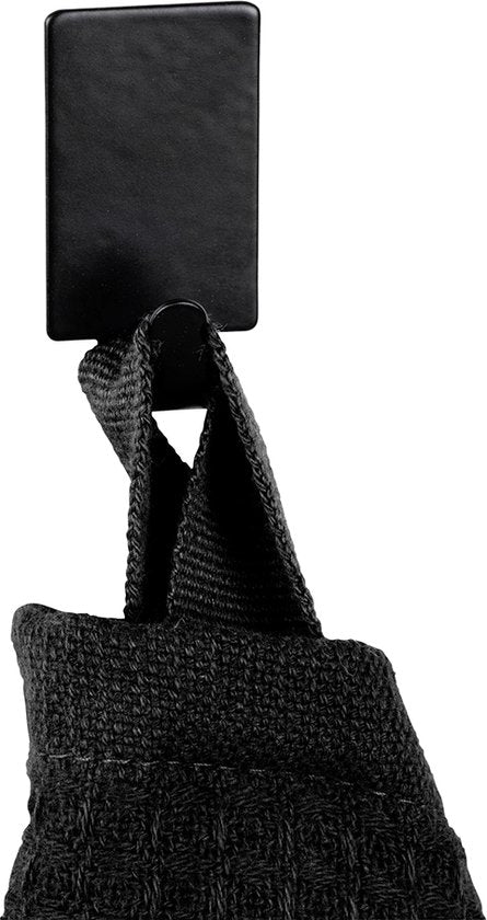Wenko Crochets muraux rectangulaires, lot de 4 - Noir - Autocollants