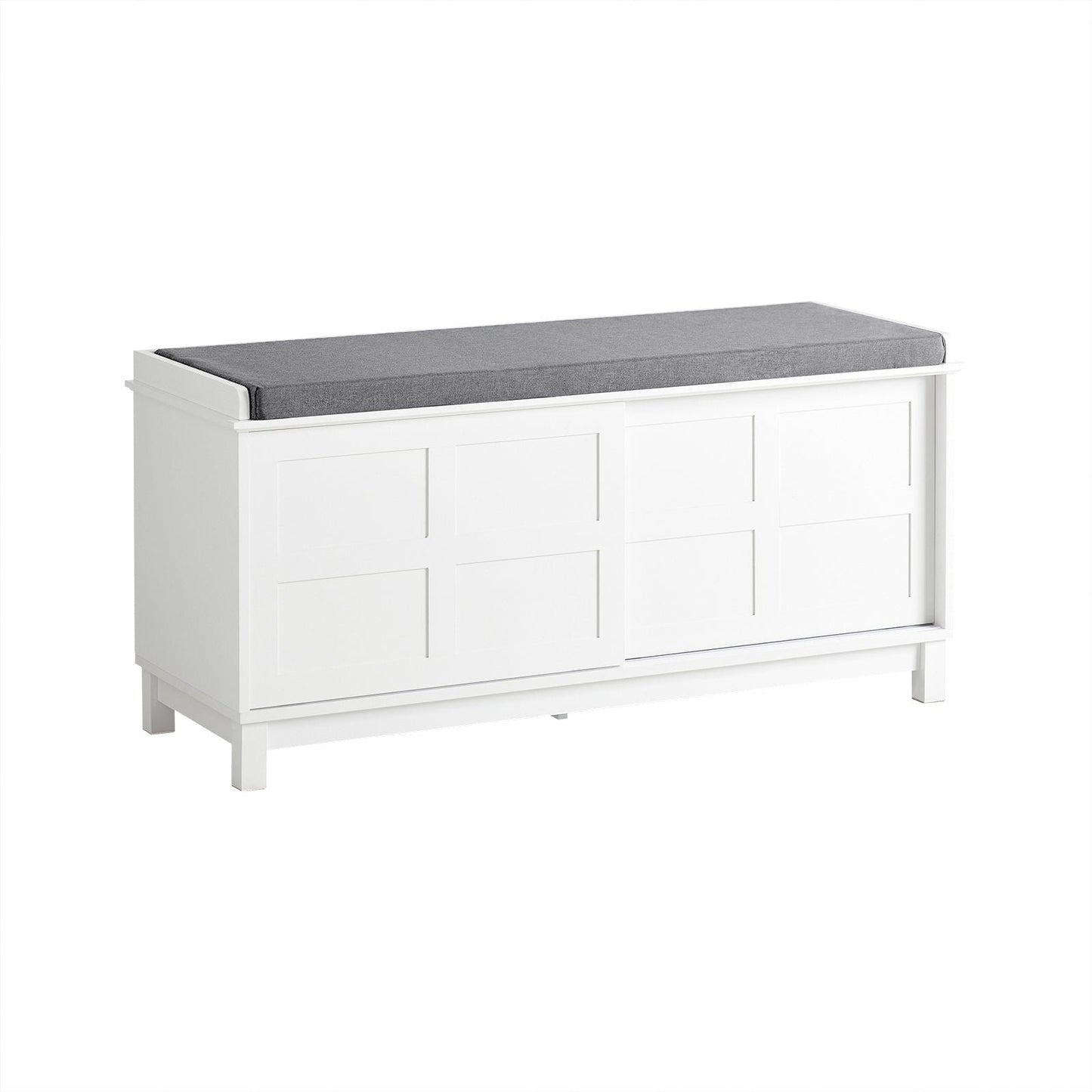 SoBuy FSR86-W Banc de rangement avec coussin d'assise - 114 x 40 x 53 cm - Blanc/gris